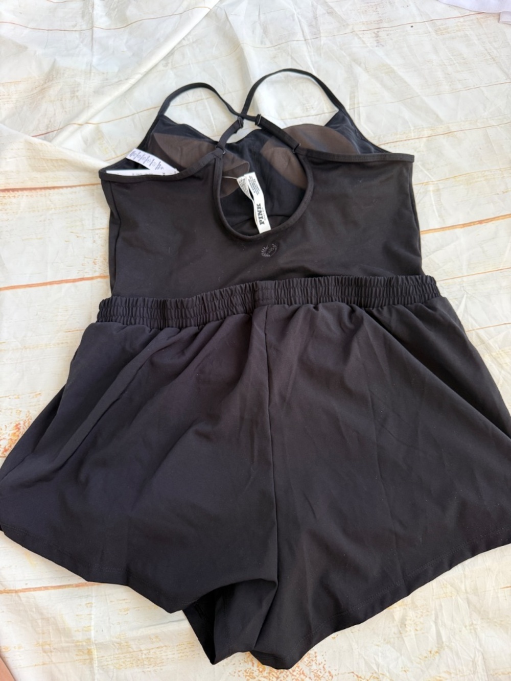 Victoria’s Secret PINK Runsie Romper | XL | Black | NWT | Athleisure Activewear - Picture 7 of 8